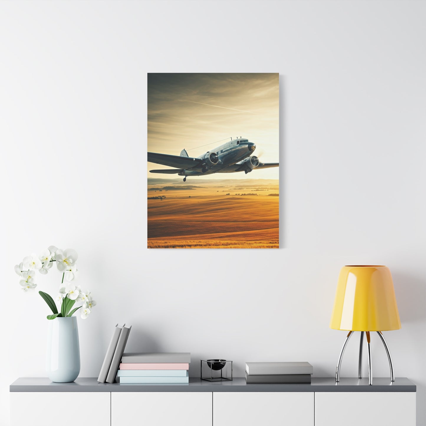 Golden Age Flight Over Desert Wall Art & Canvas Prints