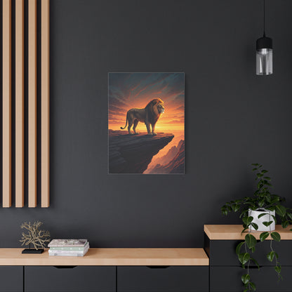 Lion King on Cliff at Sunset Wall Art & Canvas Prints