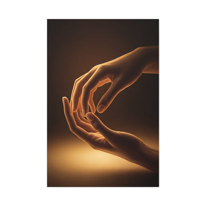 Gentle Touch Connection Hands Wall Art & Canvas Prints