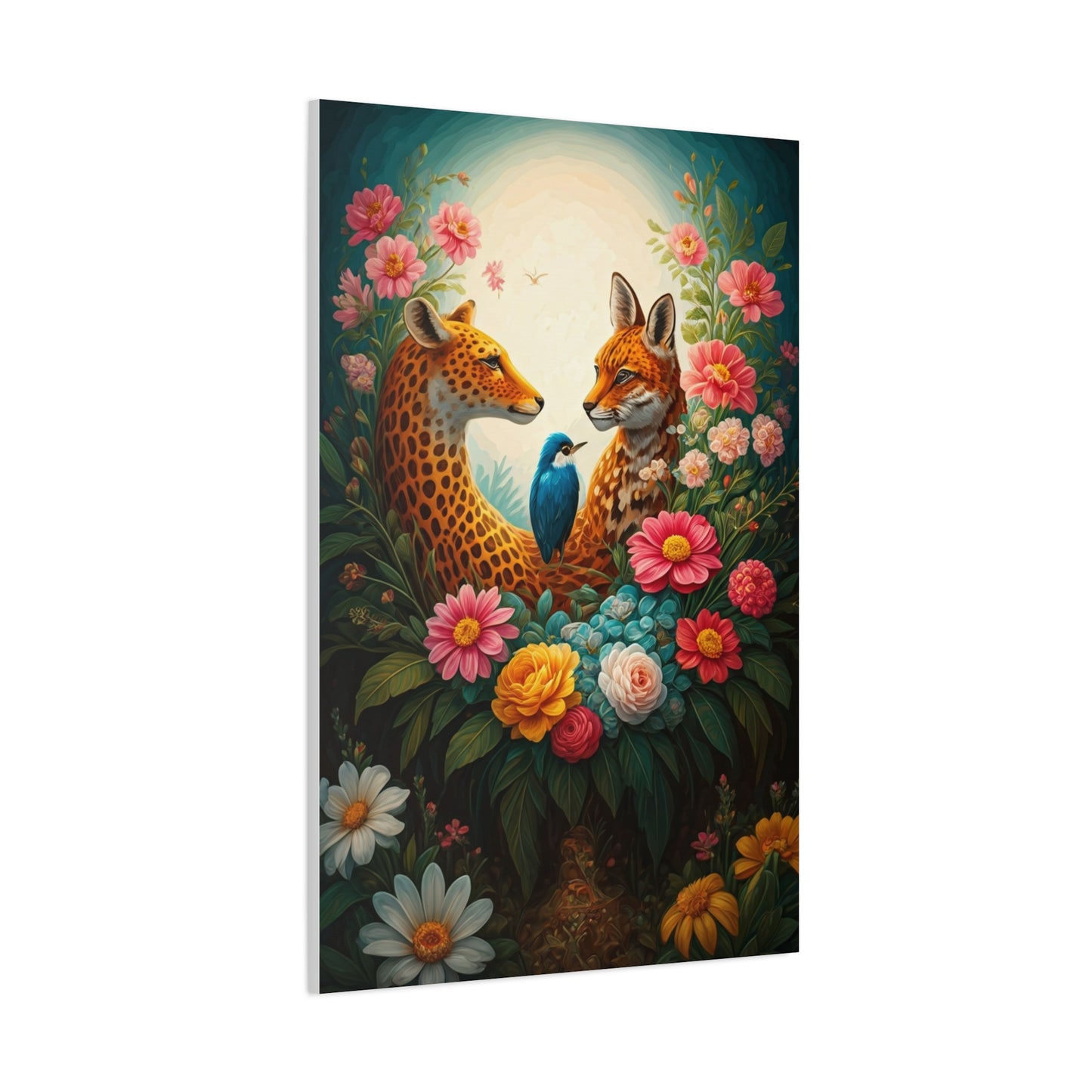 Floral Harmony Wildlife Portrait Wall Art & Canvas Prints