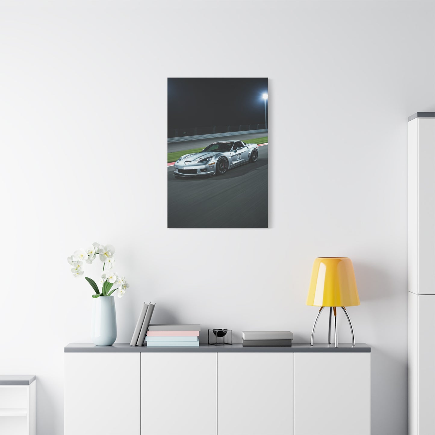 2013 Chevrolet Corvette C6 Z06 Night Race Scene Wall Art & Canvas Prints