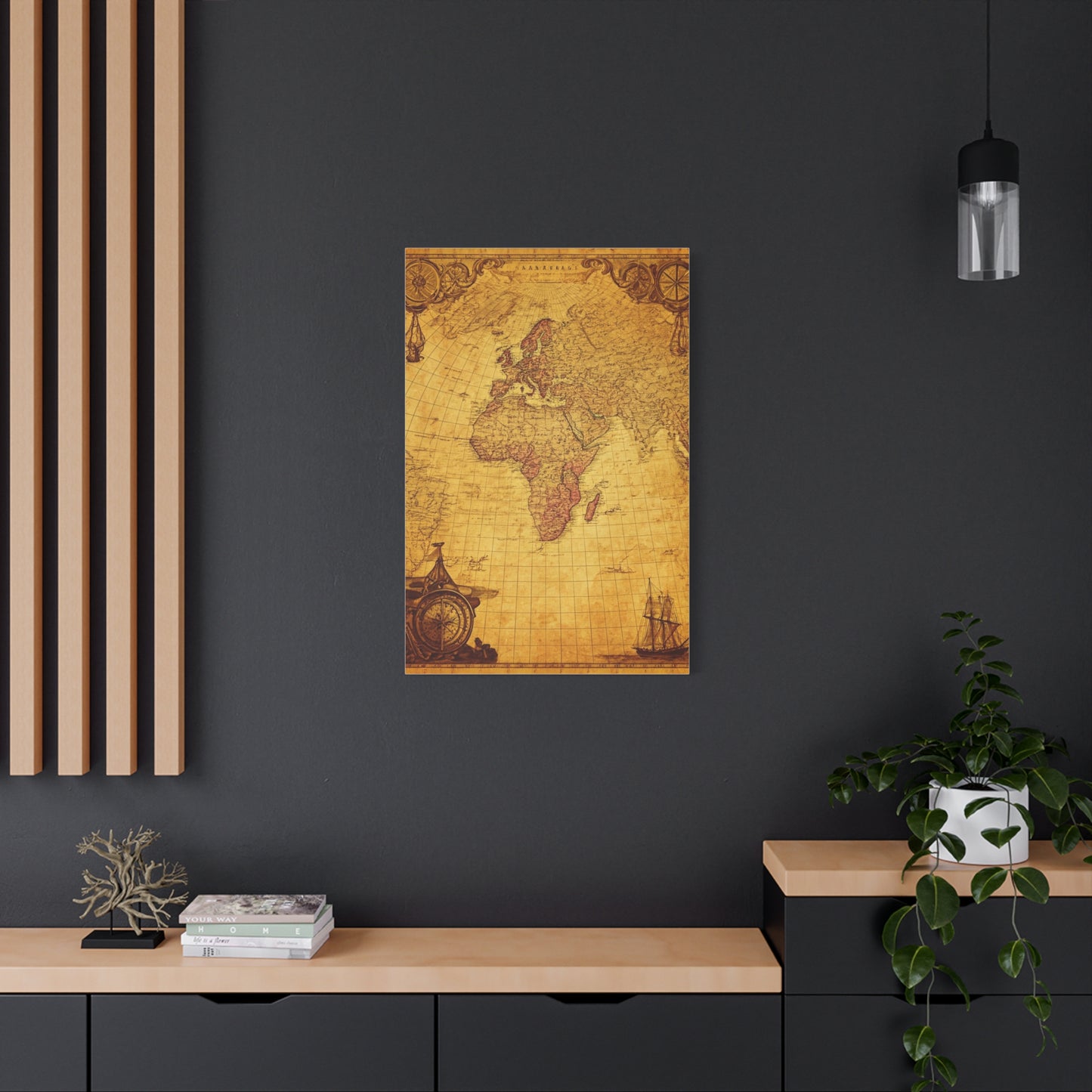 Double Hemisphere Vintage World Map Wall Art & Canvas Prints
