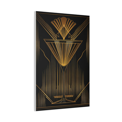 Golden Martini Luxe Art Deco Wall Art & Canvas Prints