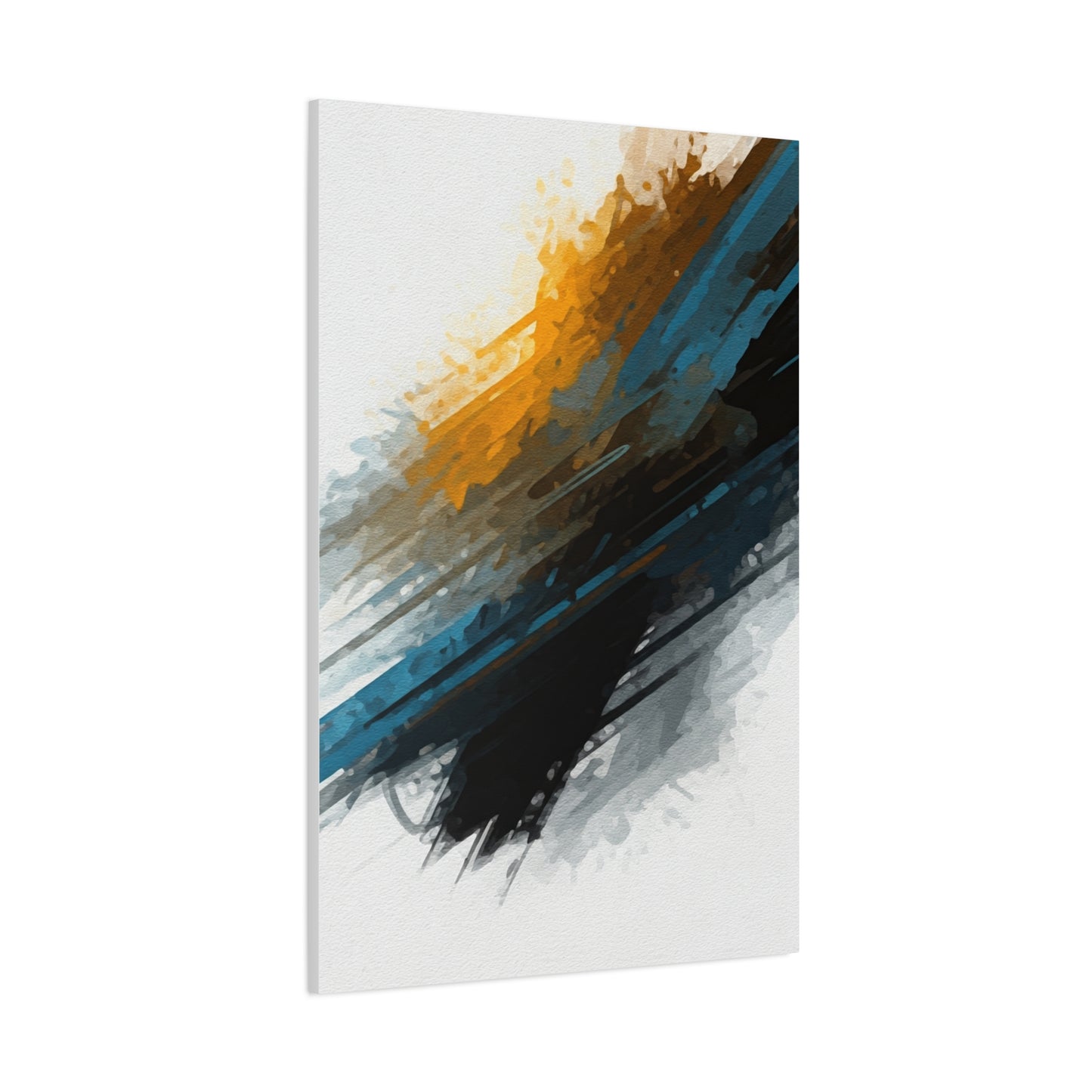 Gold and Blue Motion Abstract Wall Art & Canvas Prints