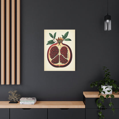 Pomegranate Cross Section Illustration Wall Art & Canvas Prints