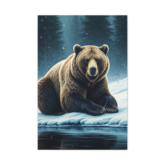 Winter Forest Brown Bear Wall Art & Canvas Prints