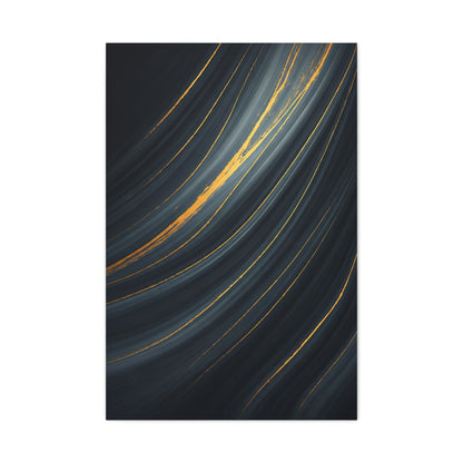 Flowing Gold Curve Abstract Wall Art & Canvas Prints