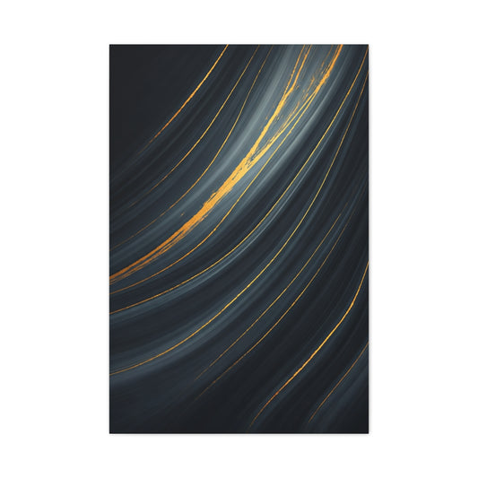 Flowing Gold Curve Abstract Wall Art & Canvas Prints