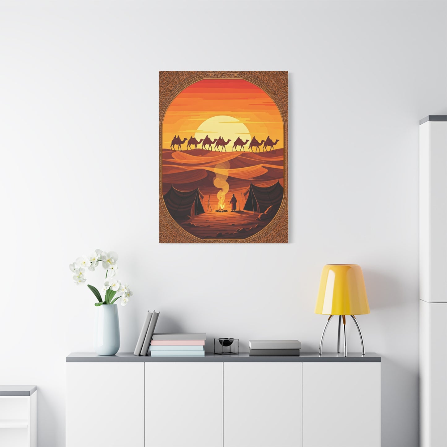 Desert Caravan at Dusk Wall Art & Canvas Prints