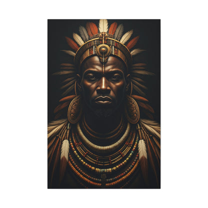Crowned Tribal King Portrait Wall Art & Canvas Prints