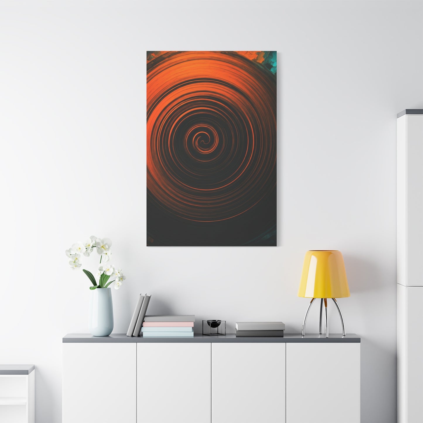 Amber Vortex Spiral Abstract Wall Art & Canvas Prints