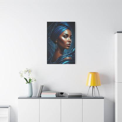 Blue Silk Elegance Portrait Wall Art & Canvas Prints