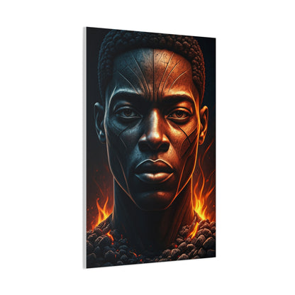 Fire and Shadow Warrior Portrait Wall Art & Canvas Prints