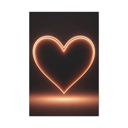 Luminous Heart Minimal Glow Wall Art & Canvas Prints