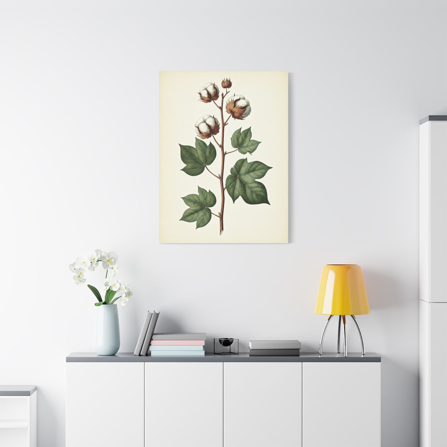 Cotton Plant Illustration Wall Art & Canvas Prints