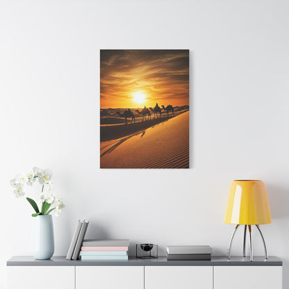 Desert Caravan Sunset Journey Wall Art & Canvas Prints