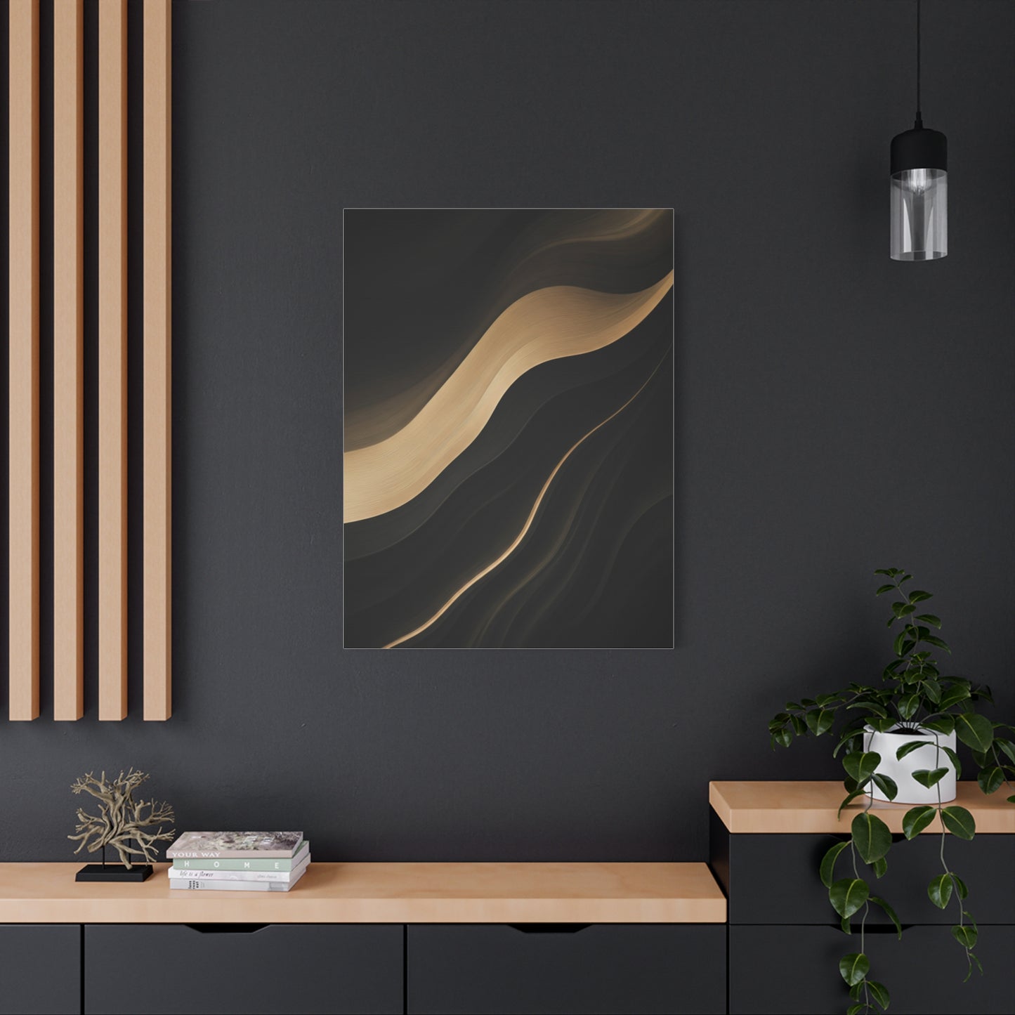 Golden Flow Abstract Wave Wall Art & Canvas Prints