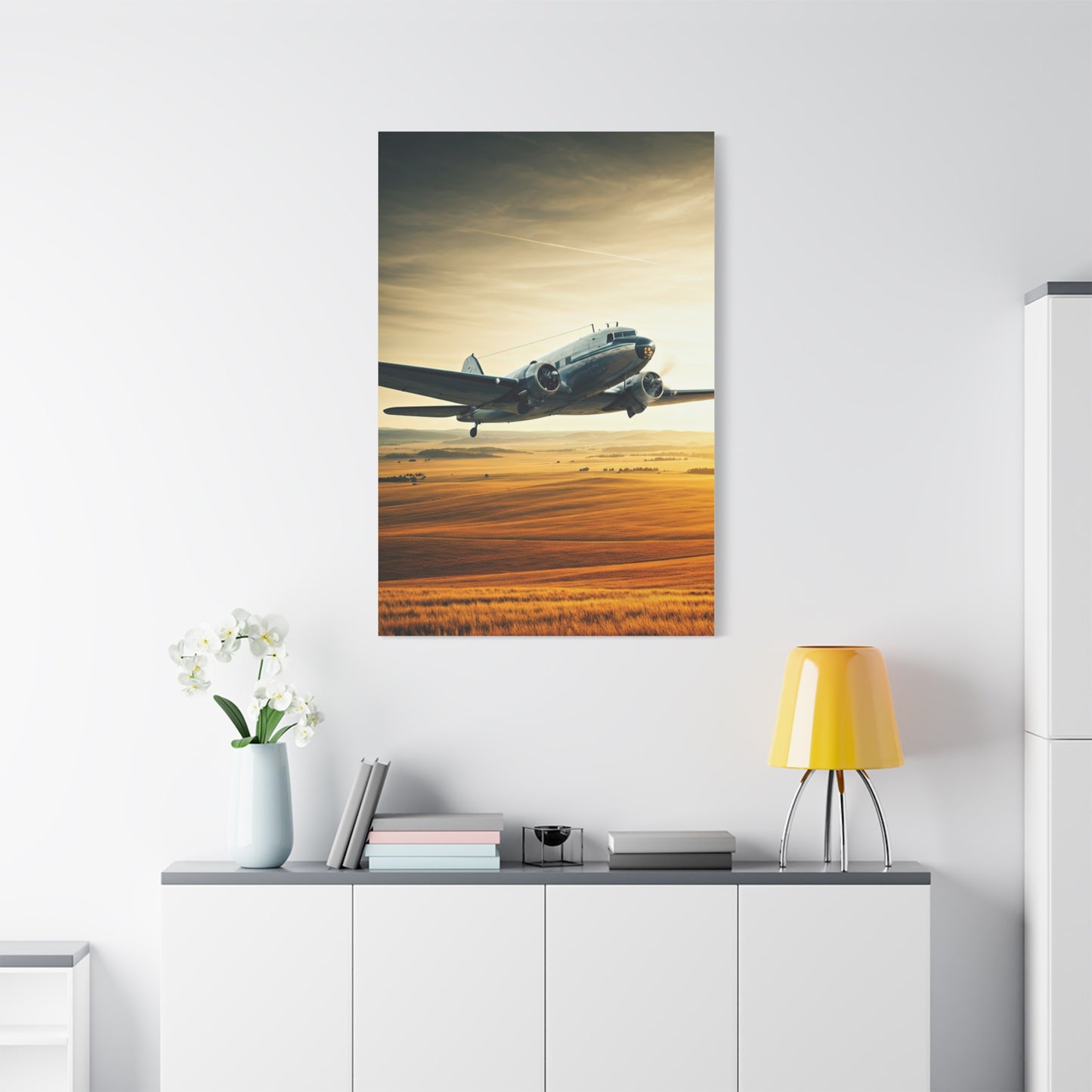 Golden Age Flight Over Desert Wall Art & Canvas Prints