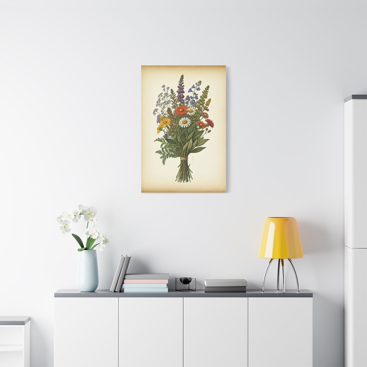 Wildflower Bouquet Illustration Wall Art & Canvas Prints