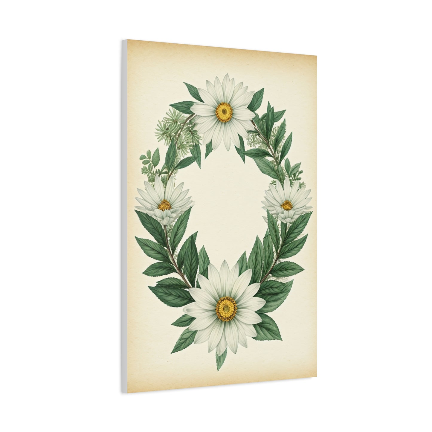 Floral Wreath Illustration Wall Art & Canvas Prints