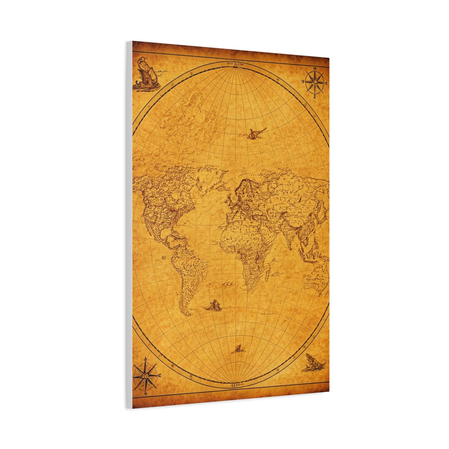 Classic Oval World Explorer Map Wall Art & Canvas Prints