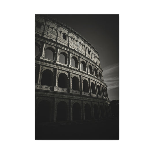 Roman Colosseum Architectural Black & White Wall Art & Canvas Print