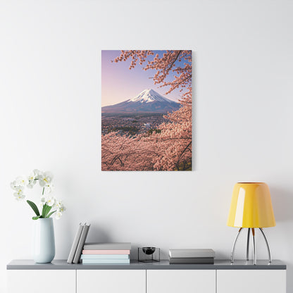 Mount Fuji Over Sakura Blossom Hillside Wall Art & Canvas Prints