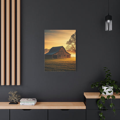 Golden Hour Farmstead Barn Wall Art & Canvas Prints