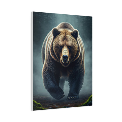 Charging Grizzly Through Mist Wall Art & Canvas Prints