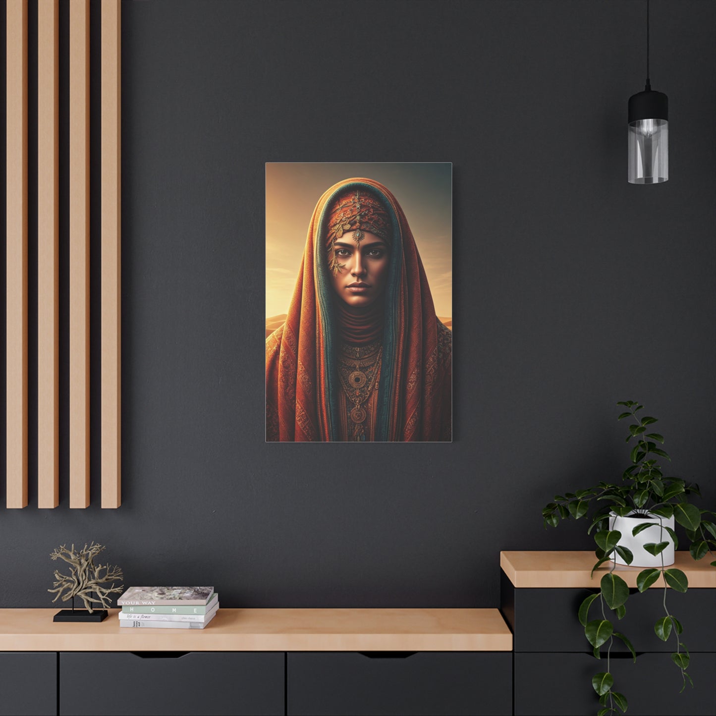 Desert Veil Woman Portrait Wall Art & Canvas Prints