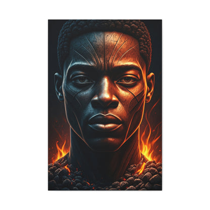 Fire and Shadow Warrior Portrait Wall Art & Canvas Prints
