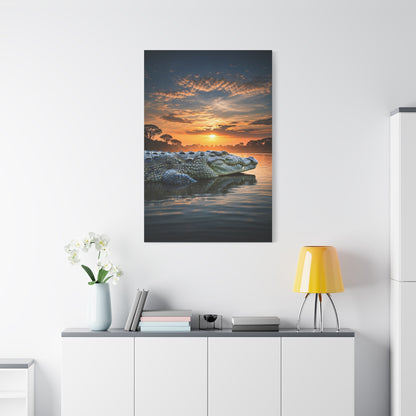Crocodile Sunset Waterscape Wall Art & Canvas Prints