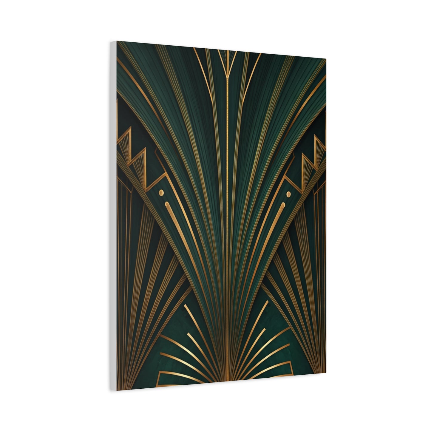 Emerald Radiance Fan Art Deco Wall Art & Canvas Prints