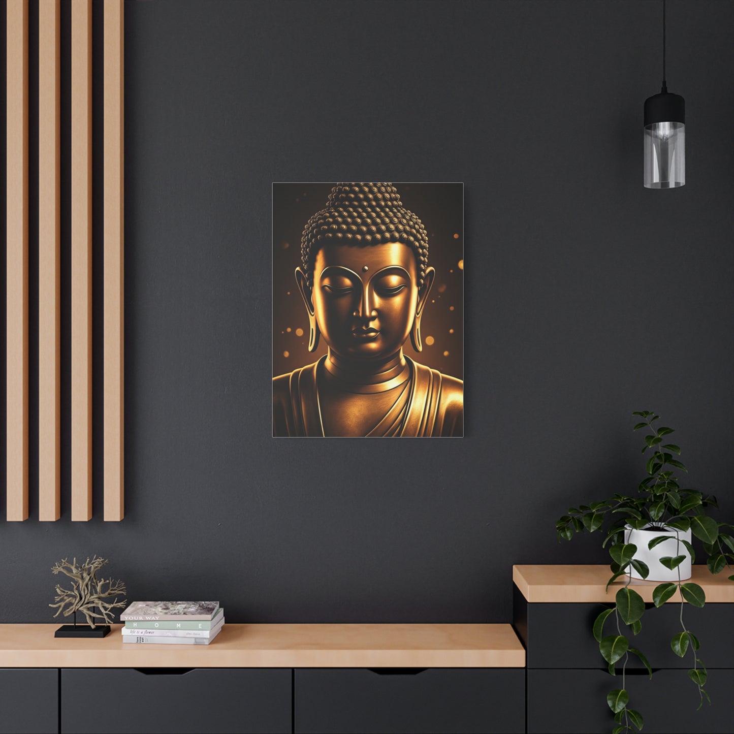 Golden Serenity Buddha Portrait Wall Art & Canvas Prints
