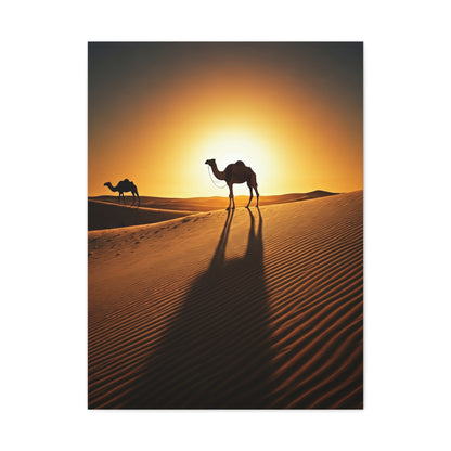 Lone Camel in Desert Sunset Wall Art & Canvas Prints