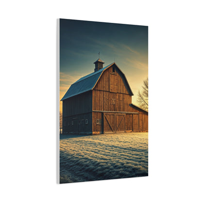 Frosted Dawn Wooden Barn Wall Art & Canvas Prints