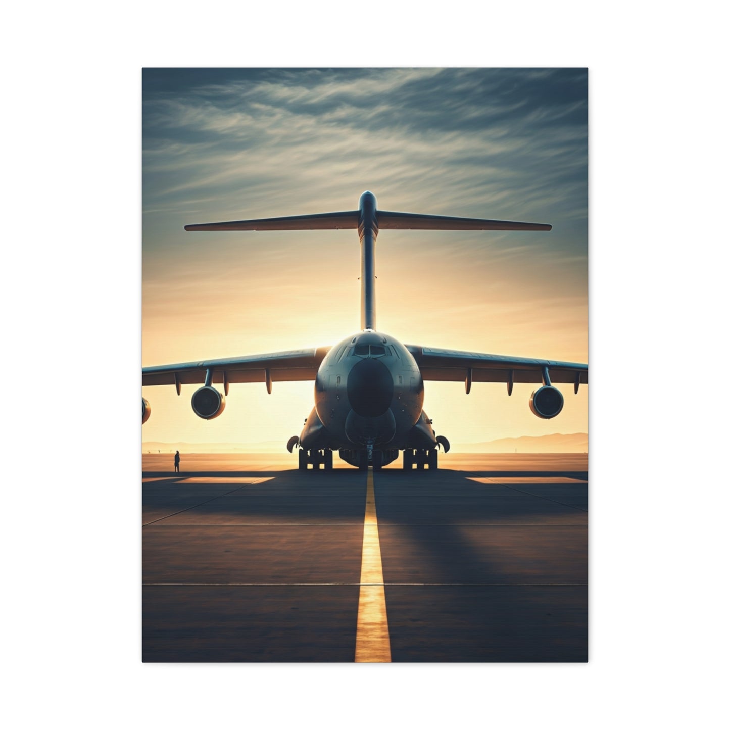 Golden Runway Departure Jet Wall Art & Canvas Prints