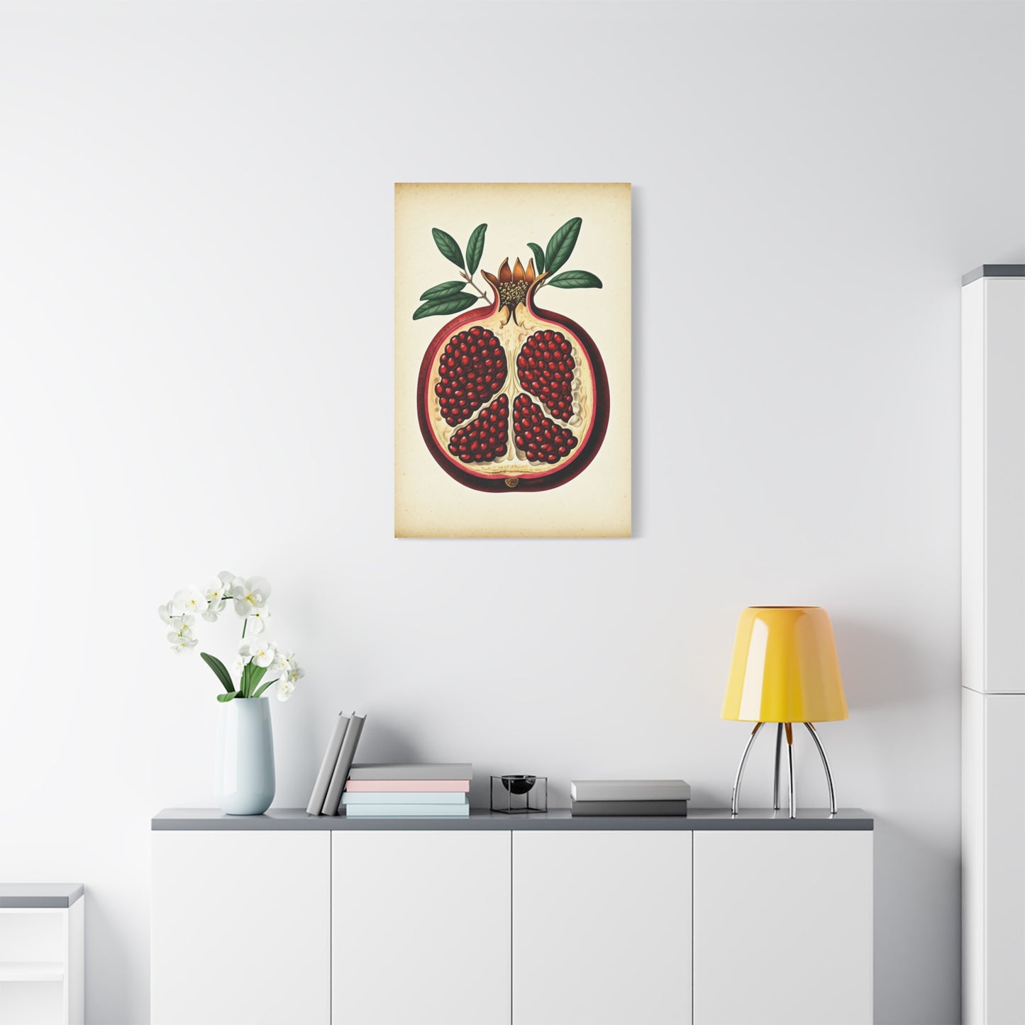 Pomegranate Cross Section Illustration Wall Art & Canvas Prints