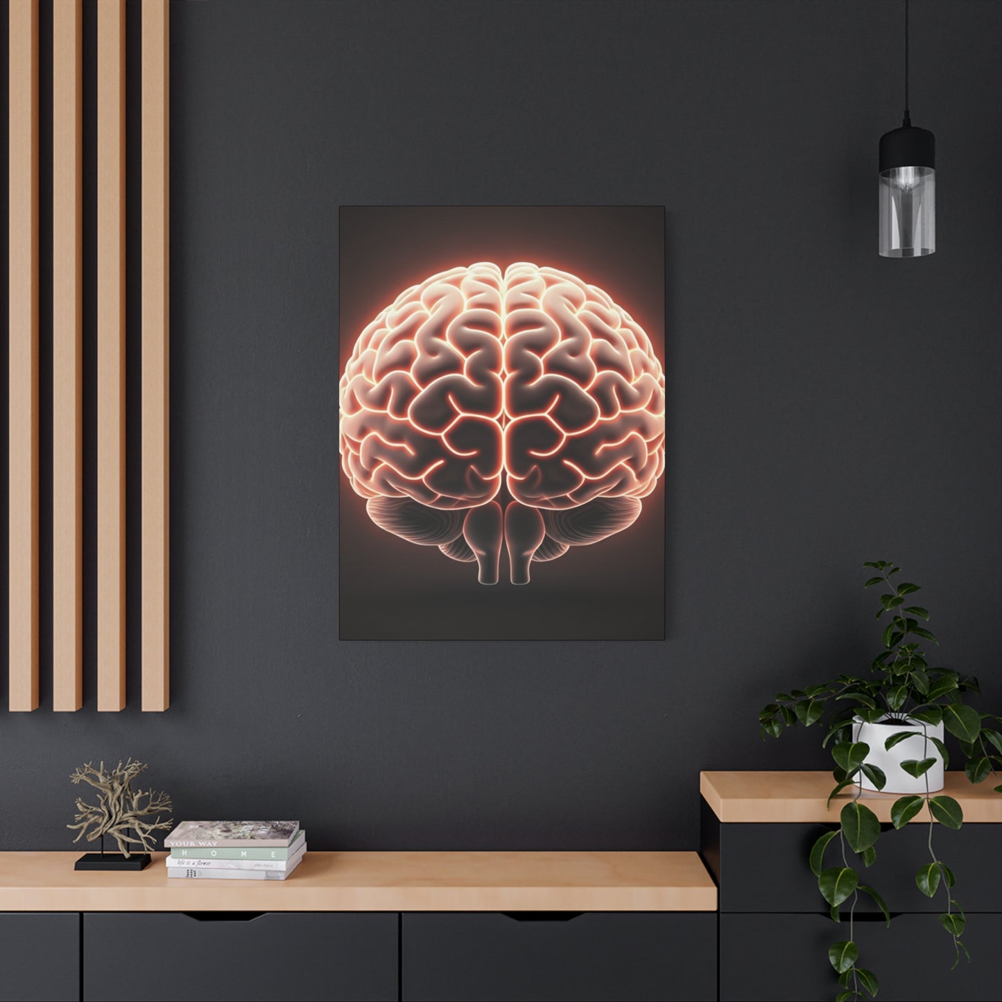 Illuminated Human Brain Wall Art & Canvas Prints