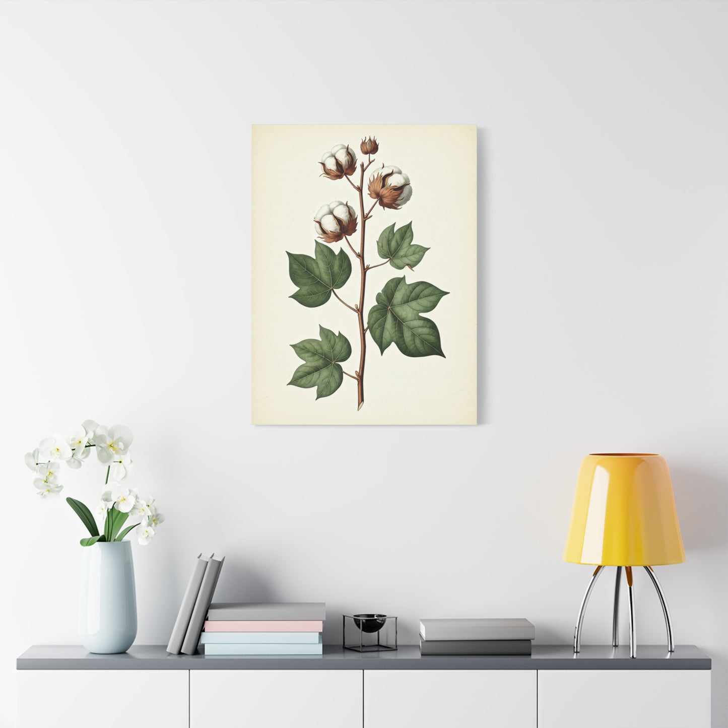 Cotton Plant Illustration Wall Art & Canvas Prints
