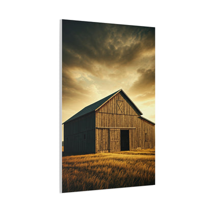 Golden Harvest Barn at Dusk Wall Art & Canvas Prints