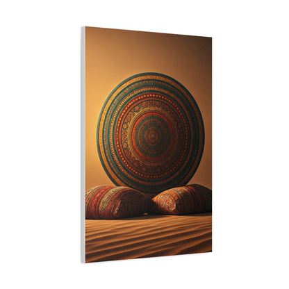 Sacred Mandala Resting in Sand Wall Art & Canvas Prints