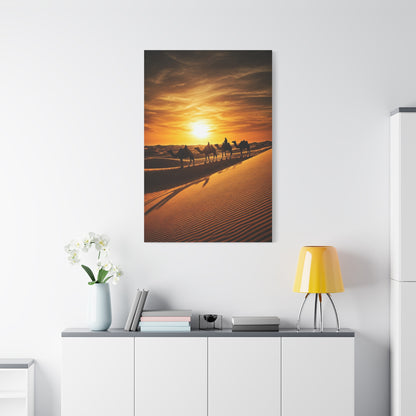 Desert Caravan Sunset Journey Wall Art & Canvas Prints
