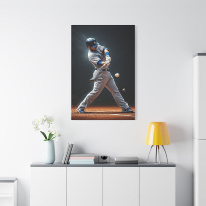 Baseball Impact Swing Close Action Wall Art & Canvas Prints