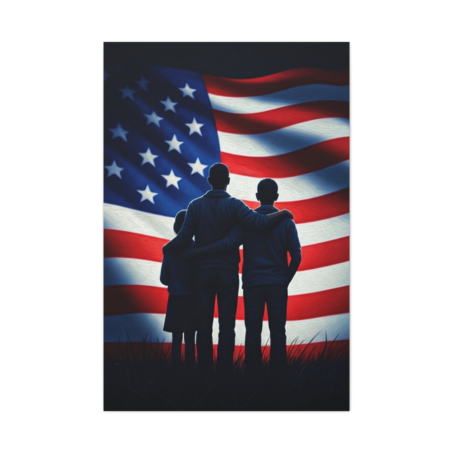 American Flag Over Golden Fields Wall Art & Canvas Prints