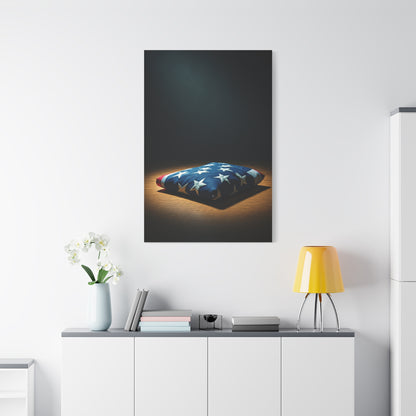 Folded Flag Memorial Honor Wall Art & Canvas Prints  .
