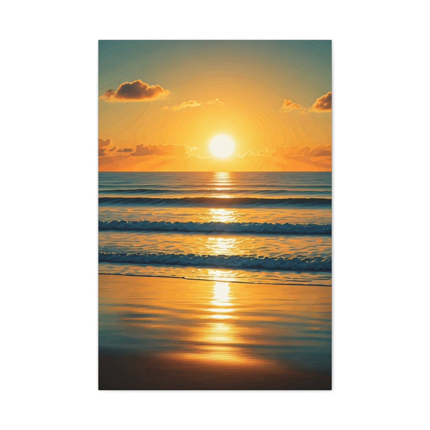 Golden Wave Horizon Sunset Wall Art & Canvas Prints