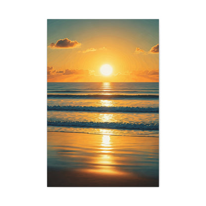 Golden Wave Horizon Sunset Wall Art & Canvas Prints