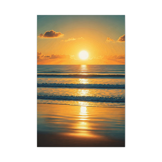 Golden Wave Horizon Sunset Wall Art & Canvas Prints