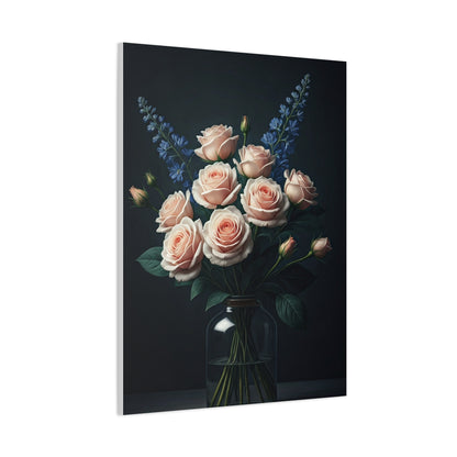 Blush Rose Bouquet in Glass Vase Wall Art & Canvas Prints
